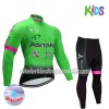 Set Wielershirt Lange Mouw + Fietsbroek Lang 2017 Astana Pro Team Kids N002 Winter Thermal Fleece